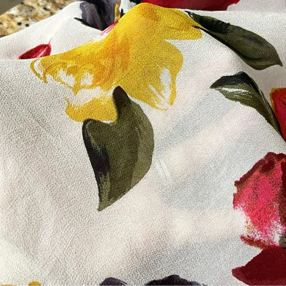 Sunstreak By Newport News 90s Vtg Floral Sheer Tunic Blouse Retro Beach Boho M - Picture 9 of 10